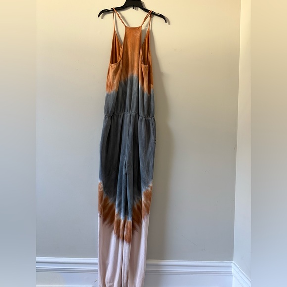 Young Fabulous & Broke Tie-Dye Jumpsuit in Orange and Blue - Picture 2 of 2